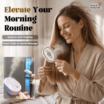🏆2026 Hot Picks-3-in-1 Electric Spray Massage Hairbrush | Anti-Thinning Care -EV