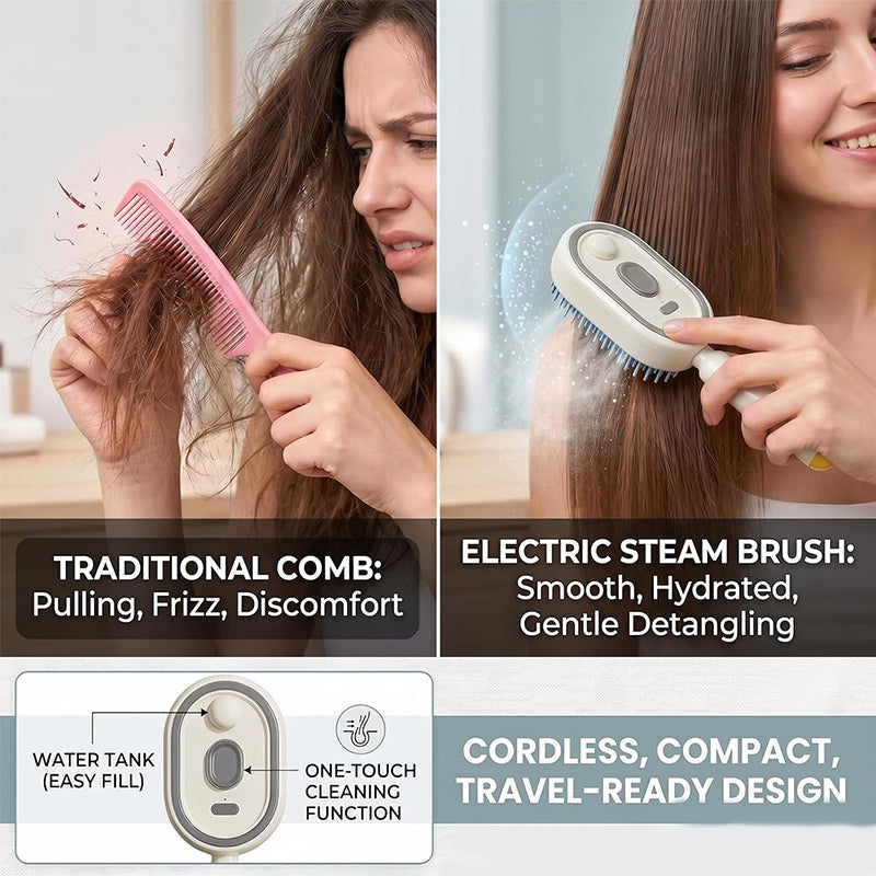 🏆2026 Hot Picks-3-in-1 Electric Spray Massage Hairbrush | Anti-Thinning Care -EV