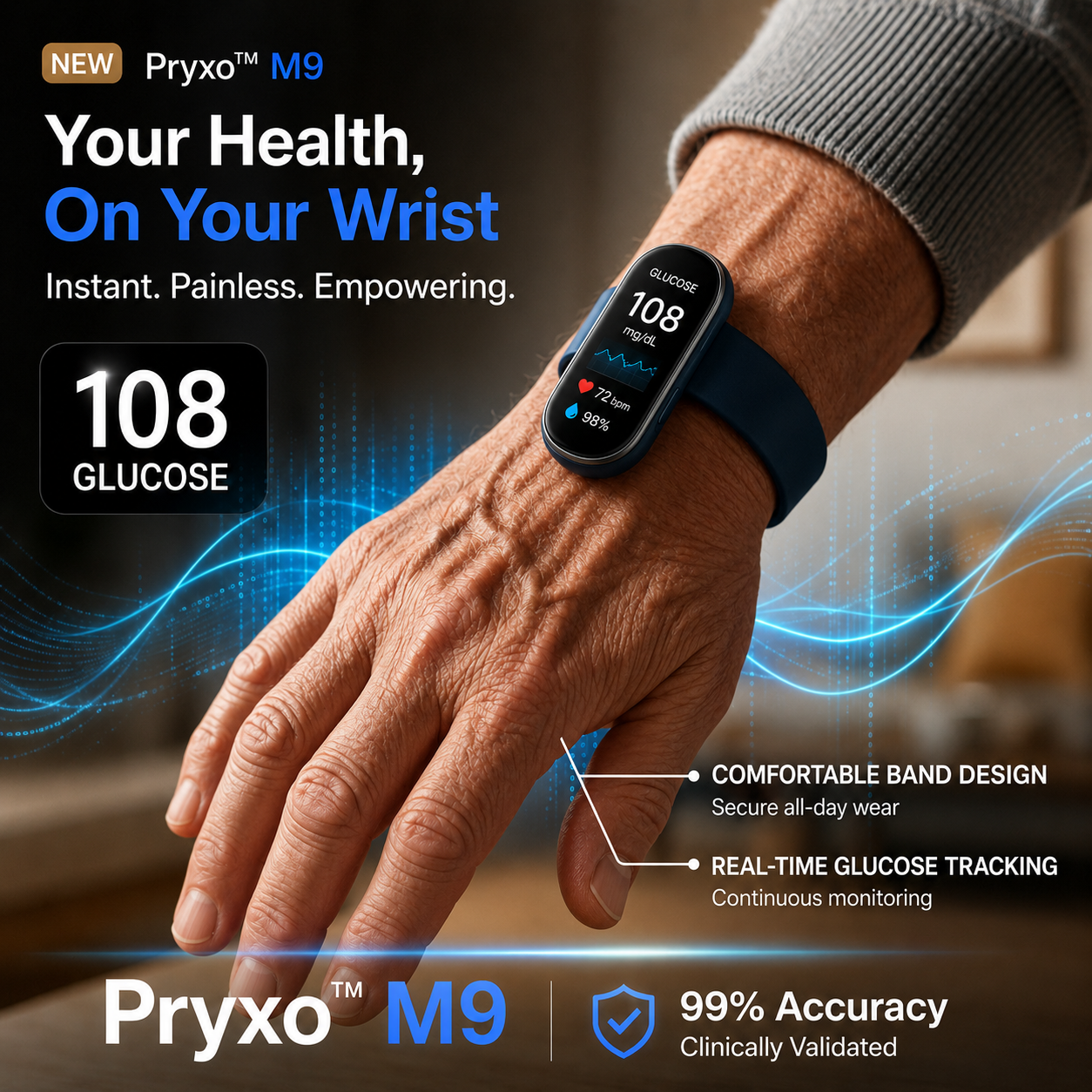 🎉 80% OFF Launch Offer🔥Pryxo™ M9 Non-Invasive Smart Band